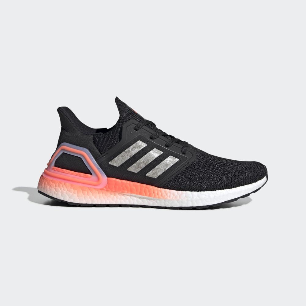 Adidasi Alergare Adidas Ultraboost 20 Barbati Romania - Negrii/Albi/Corai EG0756